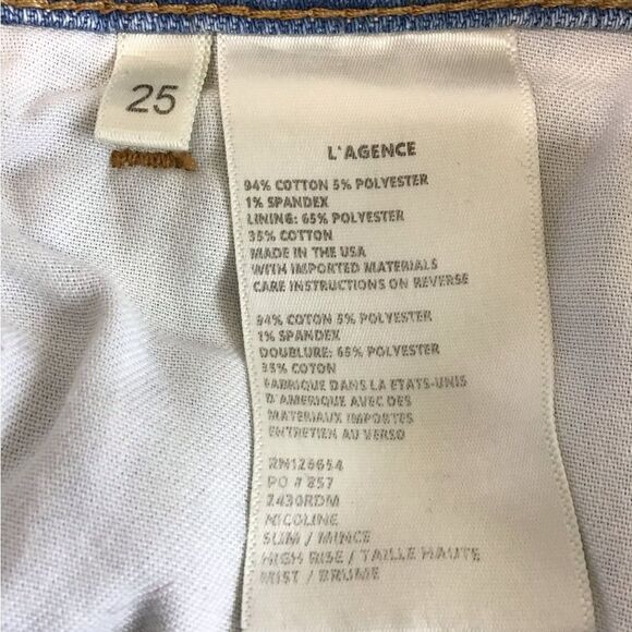 L’AGENCE Blue High Waist Denim Cropped Jeans Size 25 - Picture 8 of 11